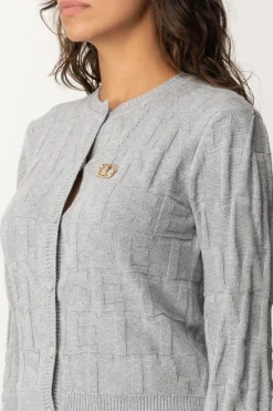 Twin-set Cardigan con Lavorazione LogoWARM MELANGE GRAY