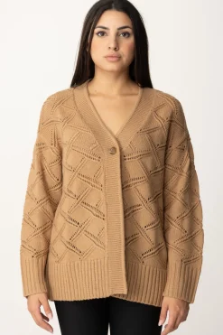 Twin-set Cardigan Lungo a LosangheCARAMEL CAMEL