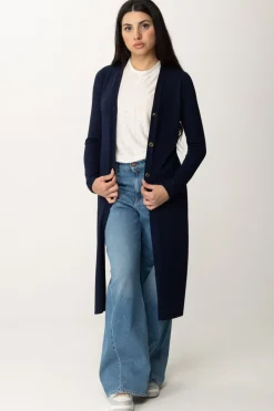 Twin-set Cardigan Lungo In MagliaMID BLU