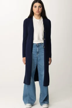Twin-set Cardigan Lungo In MagliaMID BLU