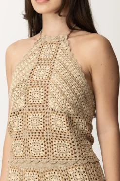Twin-set Completo Top e Gonna CrochetMUL.CROCHET LUREX GINGER ROOT