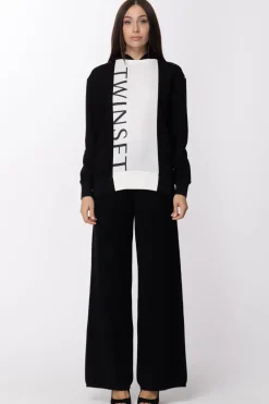 Twin-set Felpa con Stampa e CappuccioBIC.AVORIO/NERO