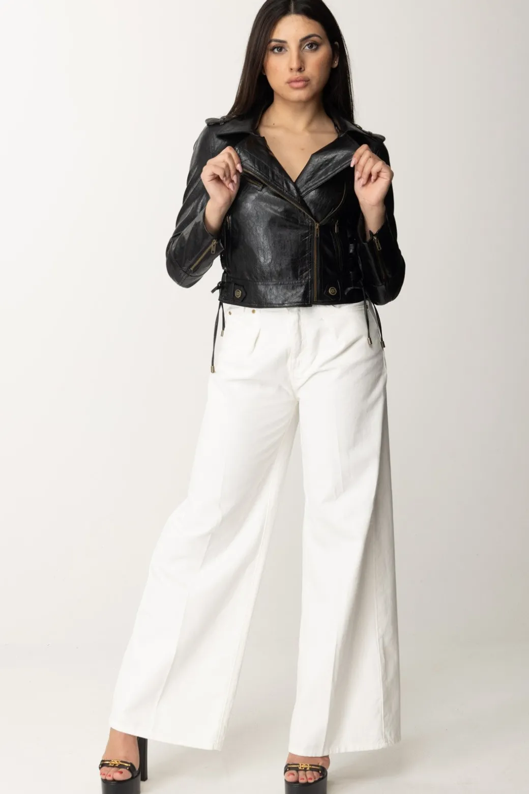 Twin-set Giacca Chiodo In NappaNERO