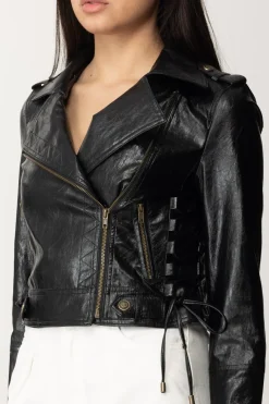 Twin-set Giacca Chiodo In NappaNERO