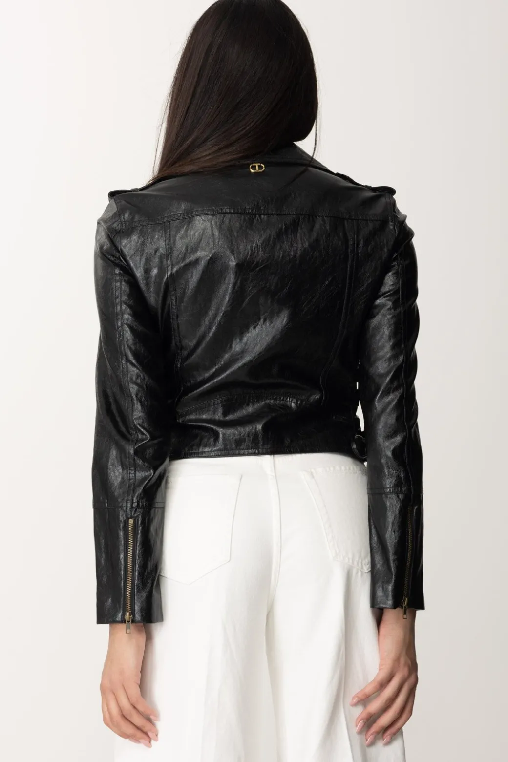 Twin-set Giacca Chiodo In NappaNERO