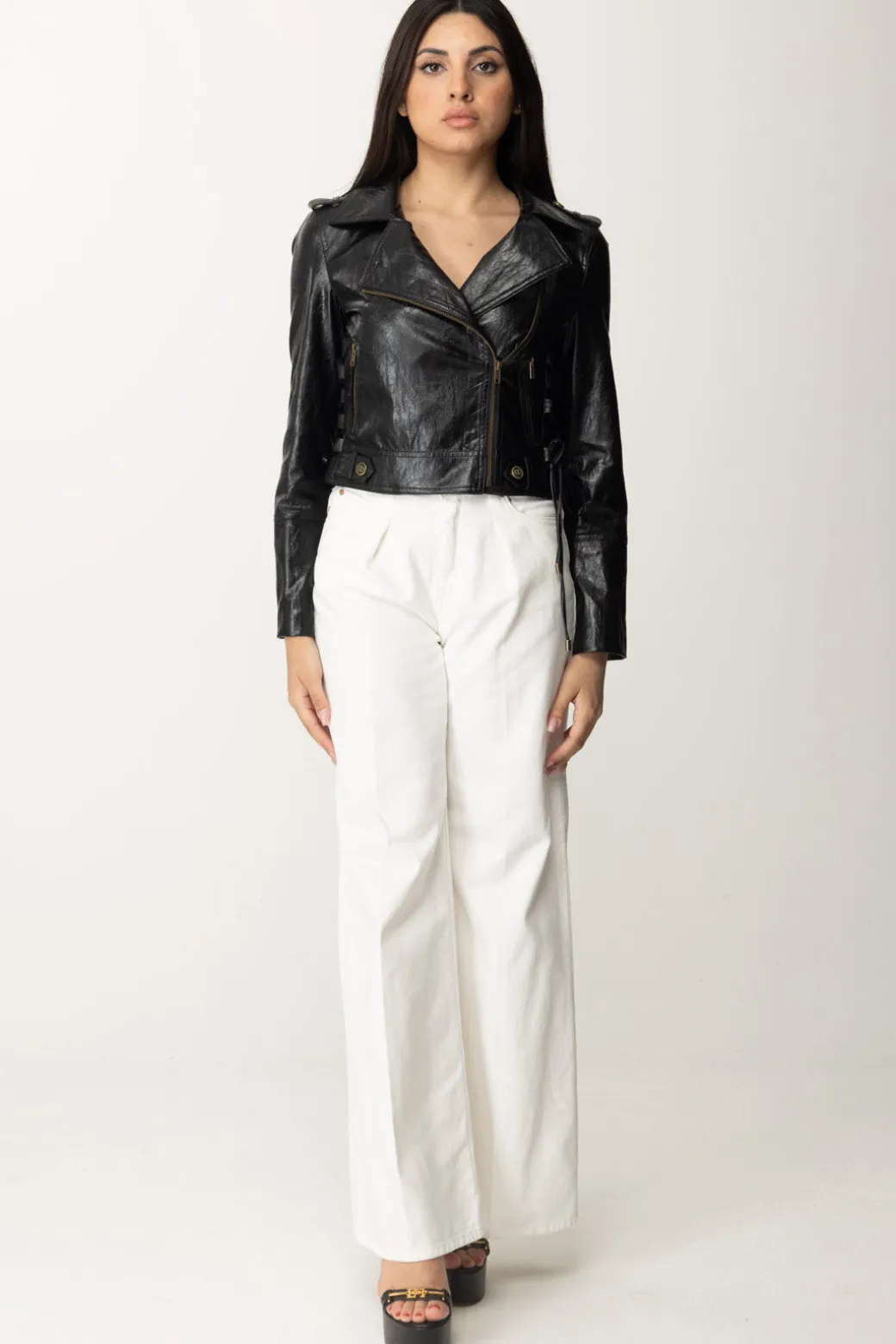 Twin-set Giacca Chiodo In NappaNERO