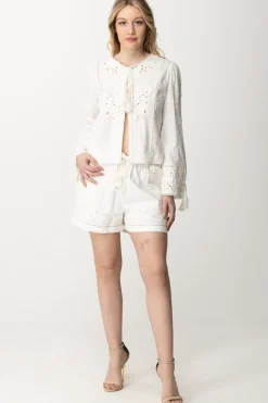 Twin-set Giacca con Ricami e CoulisseBIANCO OTTICO