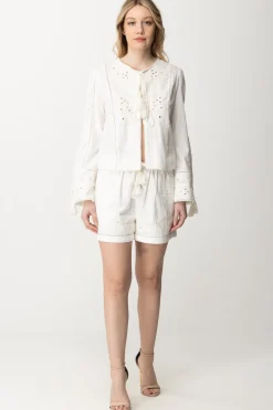 Twin-set Giacca con Ricami e CoulisseBIANCO OTTICO