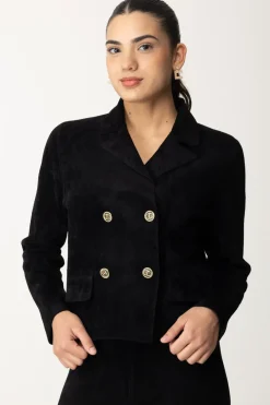 Twin-set Giacca Corta In Maglia con DoppiopettoNERO