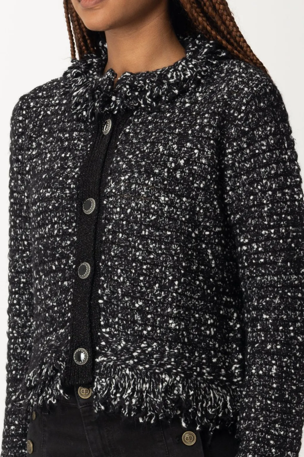 Twin-set Giacca In Bouclè e LurexBIC.NERO/NEVE