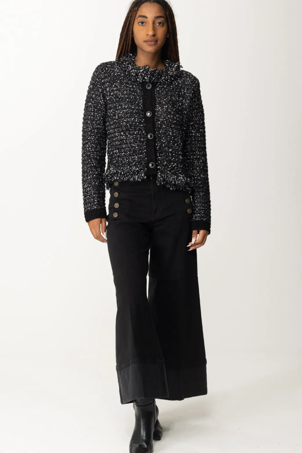 Twin-set Giacca In Bouclè e LurexBIC.NERO/NEVE