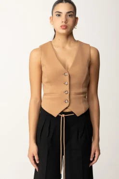 Twin-set Gilet In Tessuto ScubaCARAMEL CAMEL
