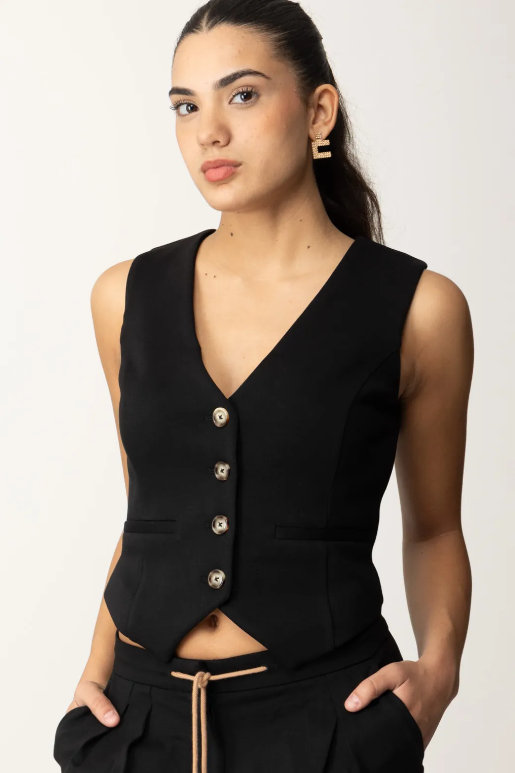 Twin-set Gilet In Tessuto ScubaNERO