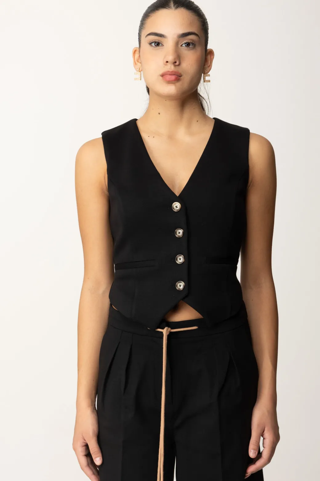 Twin-set Gilet In Tessuto ScubaNERO