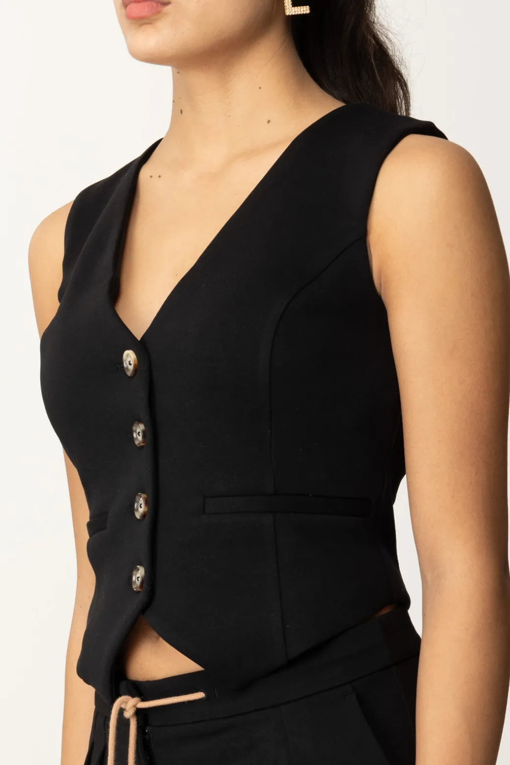 Twin-set Gilet In Tessuto ScubaNERO