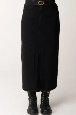 Twin-set Gonna In Jeans con CinturaDENIM NERO