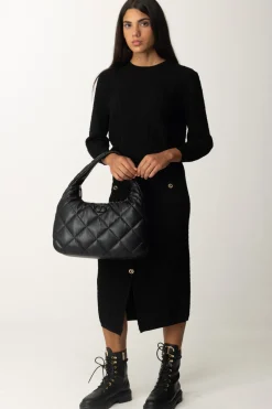 Twin-set Gonna In Maglia a Punto IncrociatoNERO