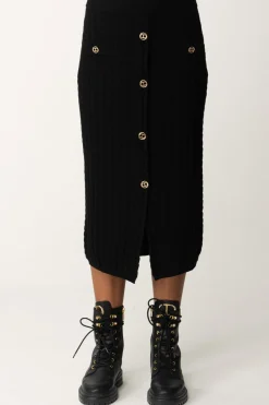 Twin-set Gonna In Maglia a Punto IncrociatoNERO