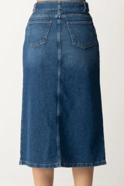 Twin-set Gonna Longuette In JeansDENIM