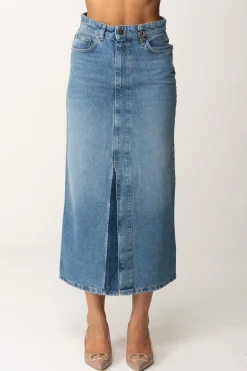 Twin-set Gonna Longuette In JeansDENIM