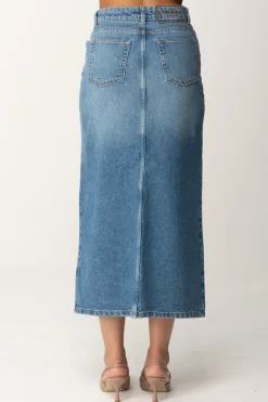 Twin-set Gonna Longuette In JeansDENIM