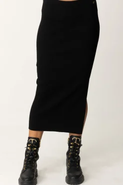 Twin-set Gonna Midi In Misto Viscosa StretchNERO