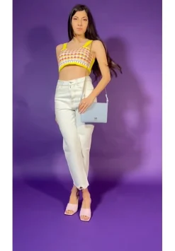 Twin-set Jeans Barrel con Taglio a VivoDENIM CHIARO