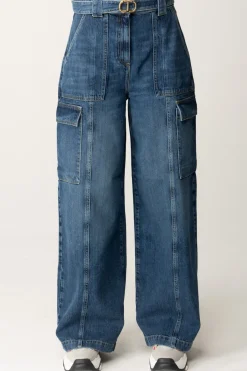 Twin-set Jeans Cargo con CinturaDENIM