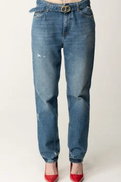 Twin-set Jeans con Cintura Logo Oval TDENIM