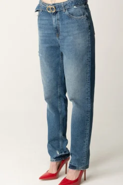 Twin-set Jeans con Cintura Logo Oval TDENIM