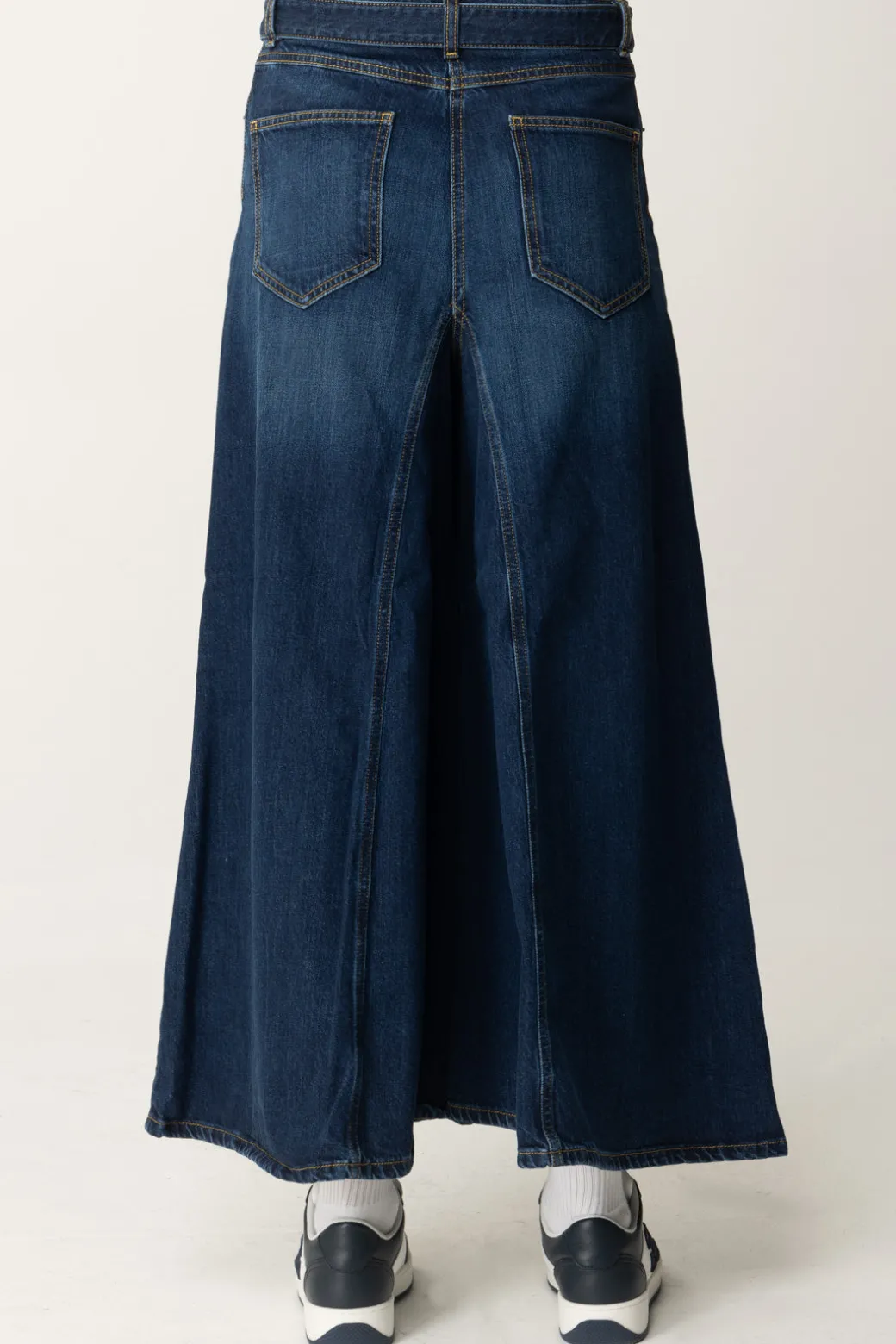 Twin-set Jeans Crop Svasati con CinturaDENIM SCURO