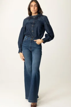 Twin-set Jeans Wide Leg In Cotone StretchDENIM MEDIO