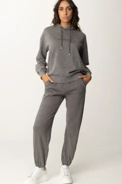 Twin-set Joggers In Cotone con CoulisseBLACKENED PEARL