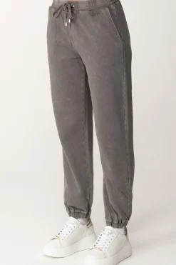 Twin-set Joggers In Cotone con CoulisseBLACKENED PEARL