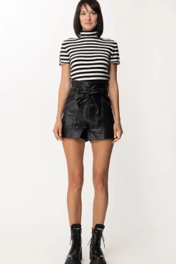 Twin-set Lupetto In Maglia a RigheRIGA NEVE/NERO