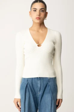 Twin-set Maglia a Coste con Coppe SagomateNEVE