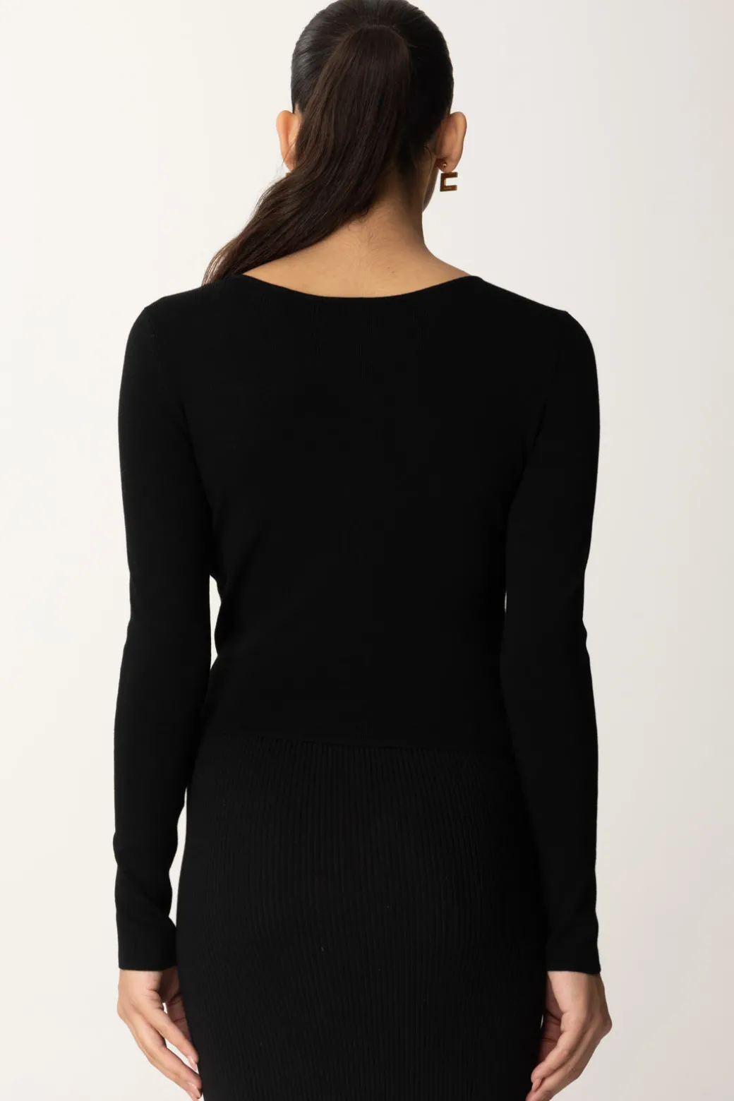 Twin-set Maglia con Dettagli LogatiNERO