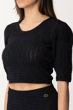 Twin-set Maglia con Mix Di PuntiNERO
