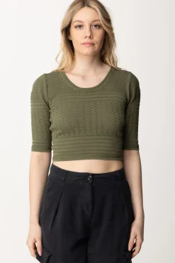 Twin-set Maglia con Mix Di PuntiGRAY GREEN SCURO