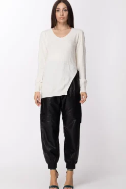 Twin-set Maglia con Spacco e Nastro LateraleNEVE