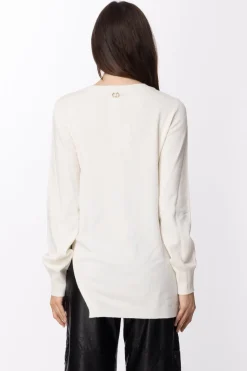 Twin-set Maglia con Spacco e Nastro LateraleNEVE