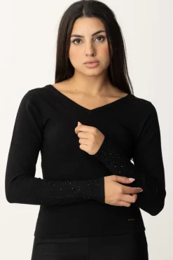 Twin-set Maglia con Strass In DégradéNERO