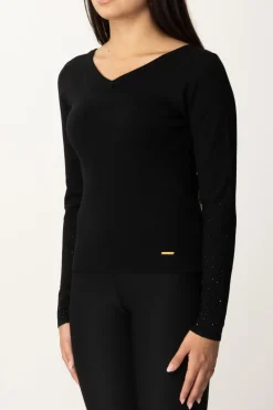 Twin-set Maglia con Strass In DégradéNERO