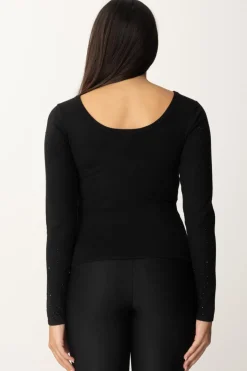 Twin-set Maglia con Strass In DégradéNERO