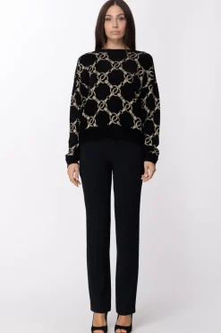 Twin-set Maglia Girocollo con StampaJACQ.CHAIN NERO