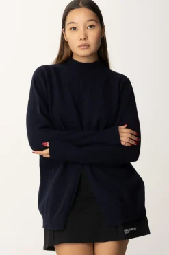 Twin-set Maglia Lunga con Spacco CentraleCLASSIC BLUE