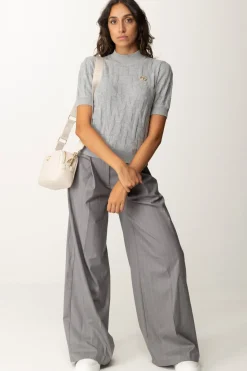 Twin-set Maglia Lupetto con Logo LetteringWARM MELANGE GRAY