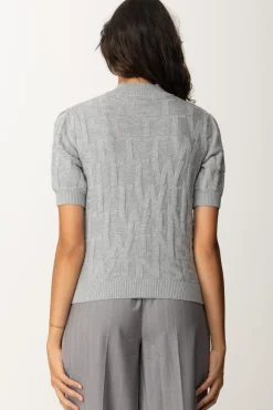 Twin-set Maglia Lupetto con Logo LetteringWARM MELANGE GRAY