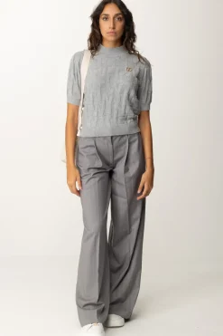 Twin-set Maglia Lupetto con Logo LetteringWARM MELANGE GRAY