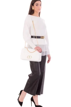 Twin-set Maglia Scollo a Barca con Balza In PizzoNEVE